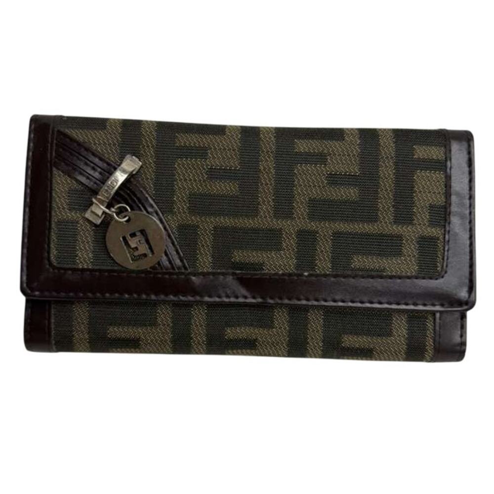 Vintage Fendi Logo Cloth Wallet 2 Piece set included Made in Italy
